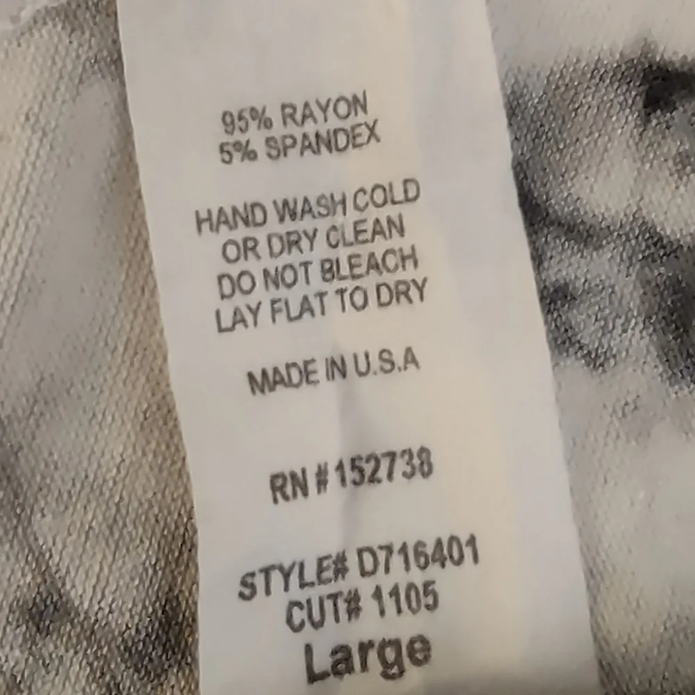 Newbury Kustom Tie Dye Mini Dress Size 8 Black White Long Sleeve Shift